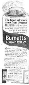 vintage ad for Burnett's almond extract