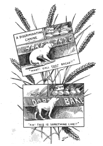 cartoon about a dog at a bakery