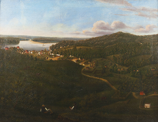 Landscape painting of Hermann Missouri circa 1850